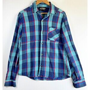 Salt Valley Shirt Mens Medium Plaid Long Sleeve Western Style Flannel Workwear